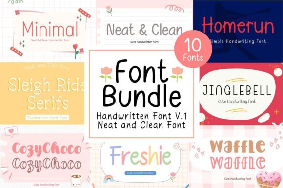 Neat Clean Handwritten Font Bundle V.1 for Modern Design
