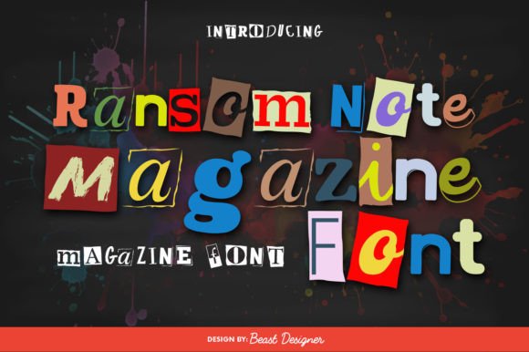 Ransom Note Magazine Font for Editorial Design
